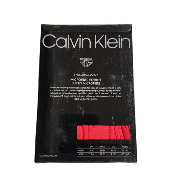 Calvin Klein Men's Underwear Microfiber‎ Hip Brief 3-Pack Polyester Size … - Picture 3 of 3